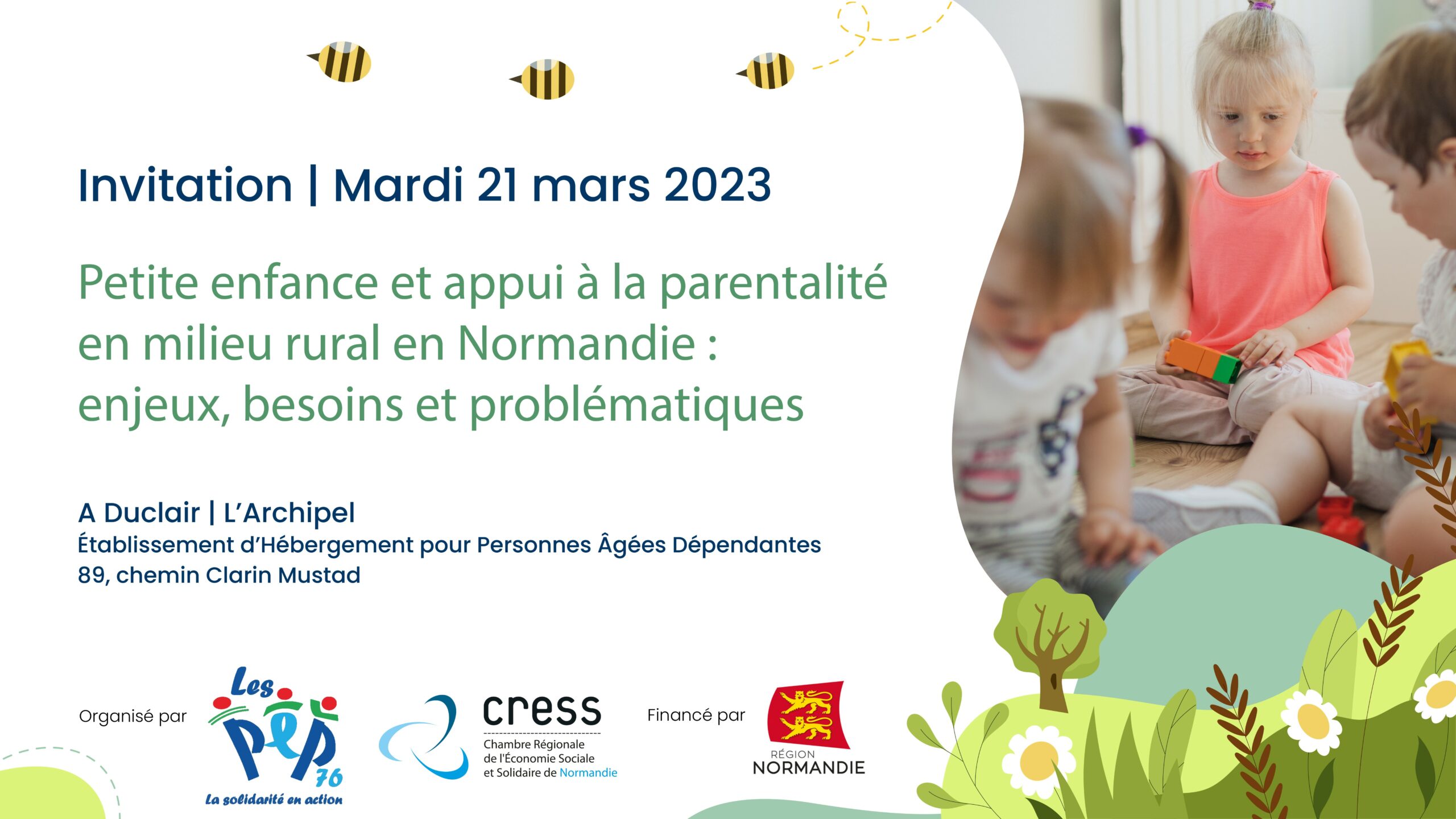 Journée « Petite enfance et appui à la parentalité en milieu rural en Normandie :  enjeux, besoins et problématiques » le 21 MARS 2023